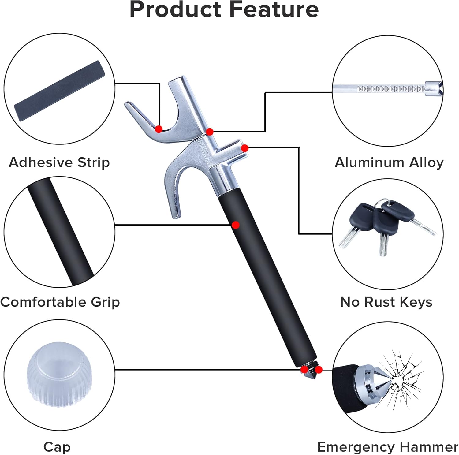 Buy Car Steering Wheel Lock, Universal Anti Theft Car Device
