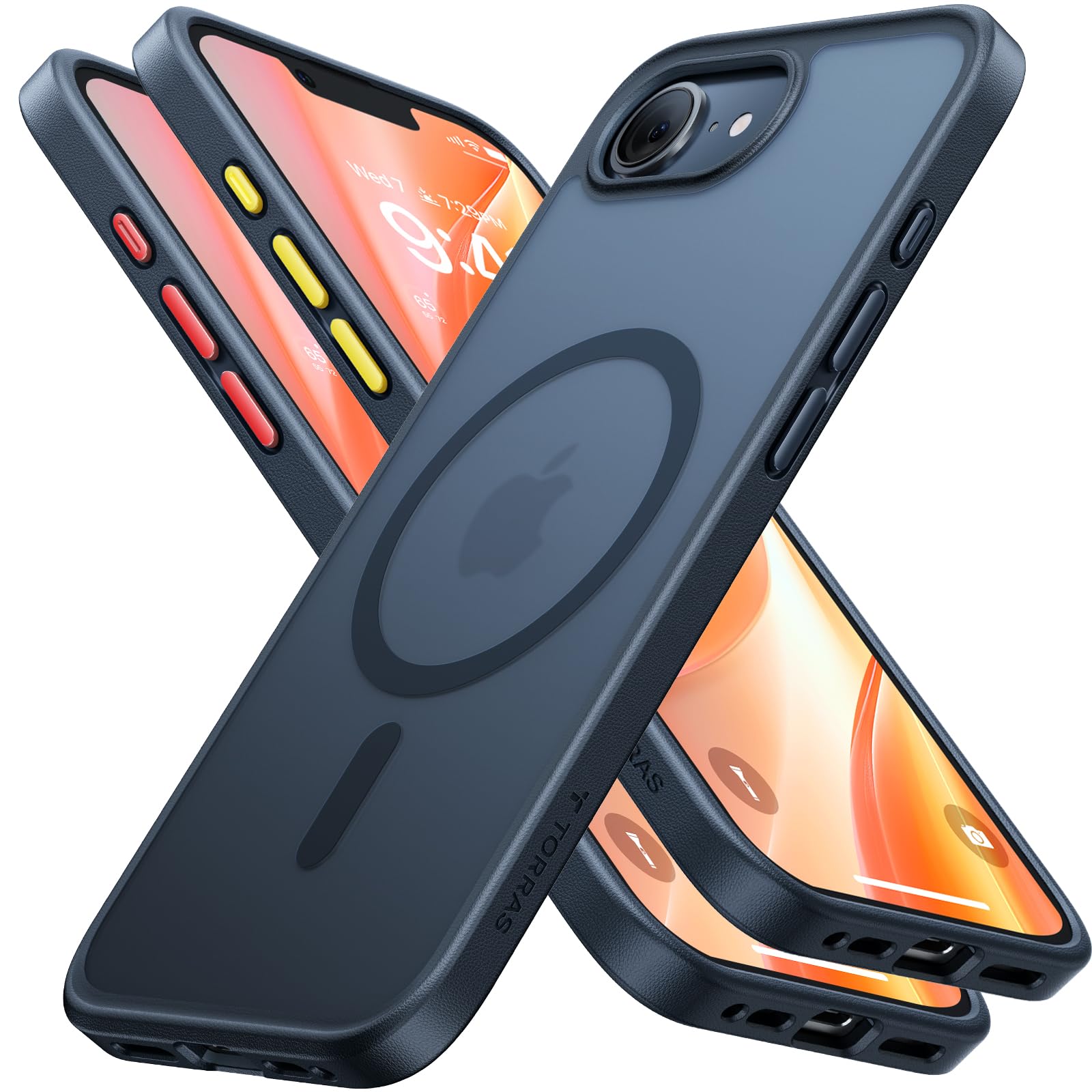 TORRAS for iPhone 16e case, 12FT Military Grade Protection, 19N Strong Magnetic, Fits MagSafe Accessories, Anti-Slip Texture, for iPhone 16e phone case - Midnight Black