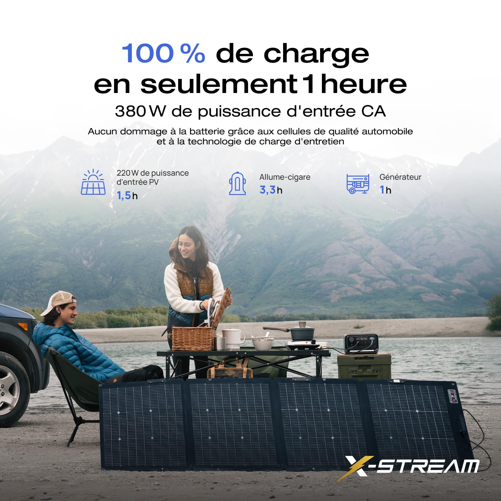 EF EcoFlow RIVER 3 Plus Station électrique portable, batterie LFP 286Wh | autonomie 16h pour appareils <100W, extensible à 858Wh, UPS<10 ms, générateur solaire pour camping et camping-car