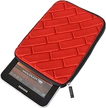 Croco® 7" Super Chocolate Brick Case Cover Carry Sleeve for 7" Tablets - Red