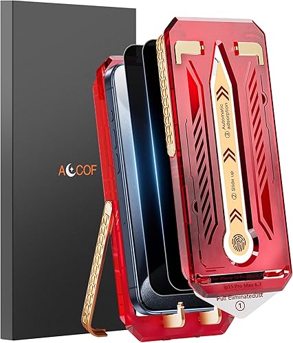 Protector de pantalla de privacidad para iPhone 15 Pro Max, 2 unidades, eliminación automática de polvo, instalación de alineación automática,