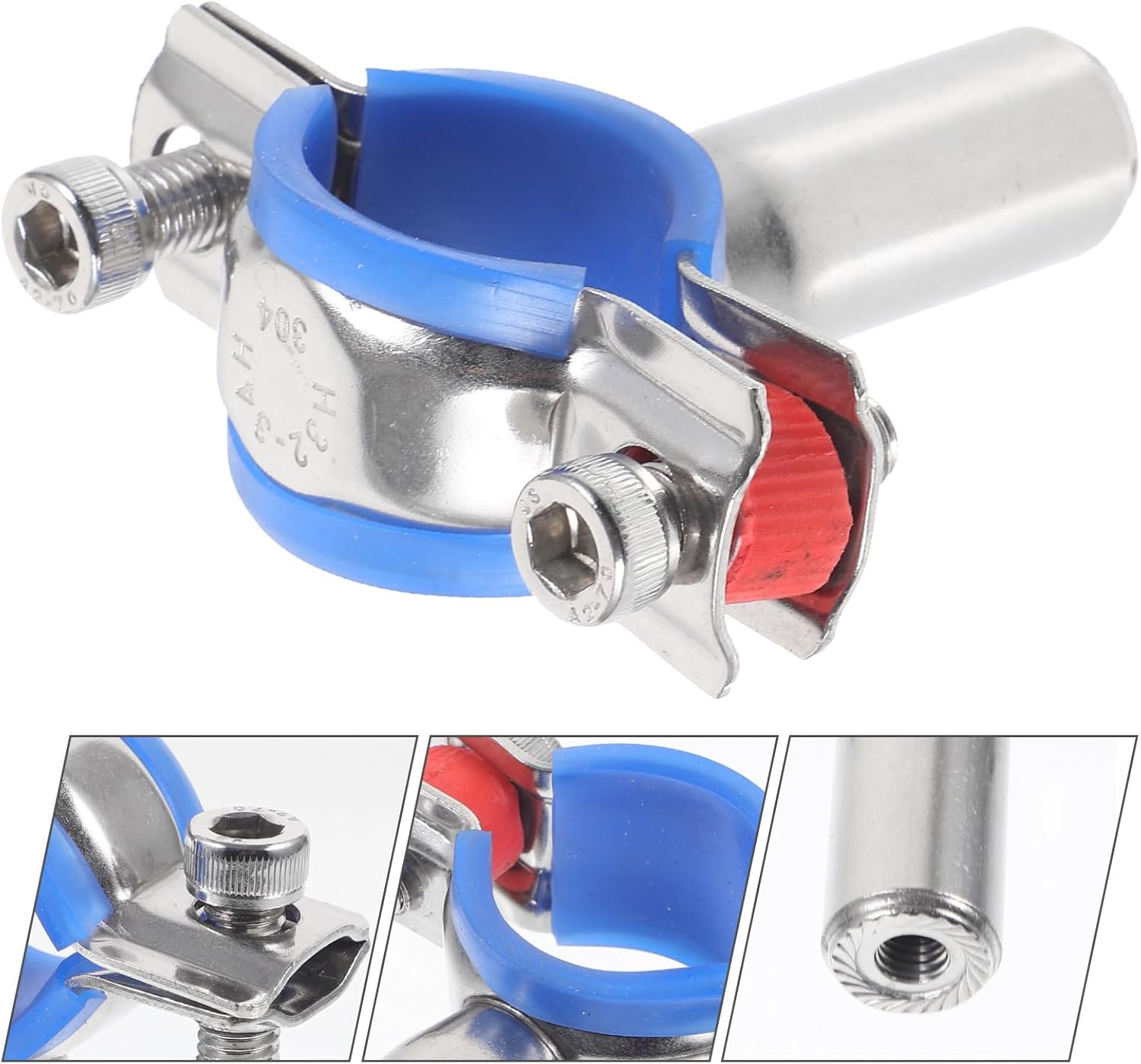 2pcs Pipe Clamp Supports for Wall Mounting Heavy Duty Fixing Bracket for Water Hoses and Conduits Space-saving Design