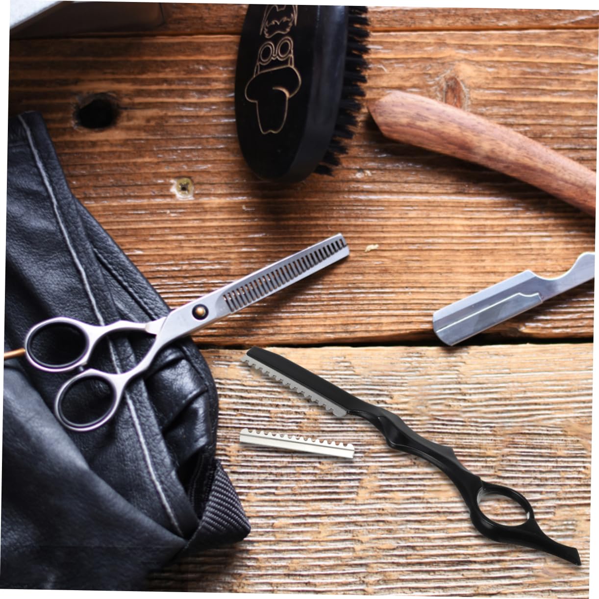 1 Set Hair Styling Thinning Razor Home Haircut Kit with Replaceable Blades for Precision Cutting Beard Shaving Premium Design