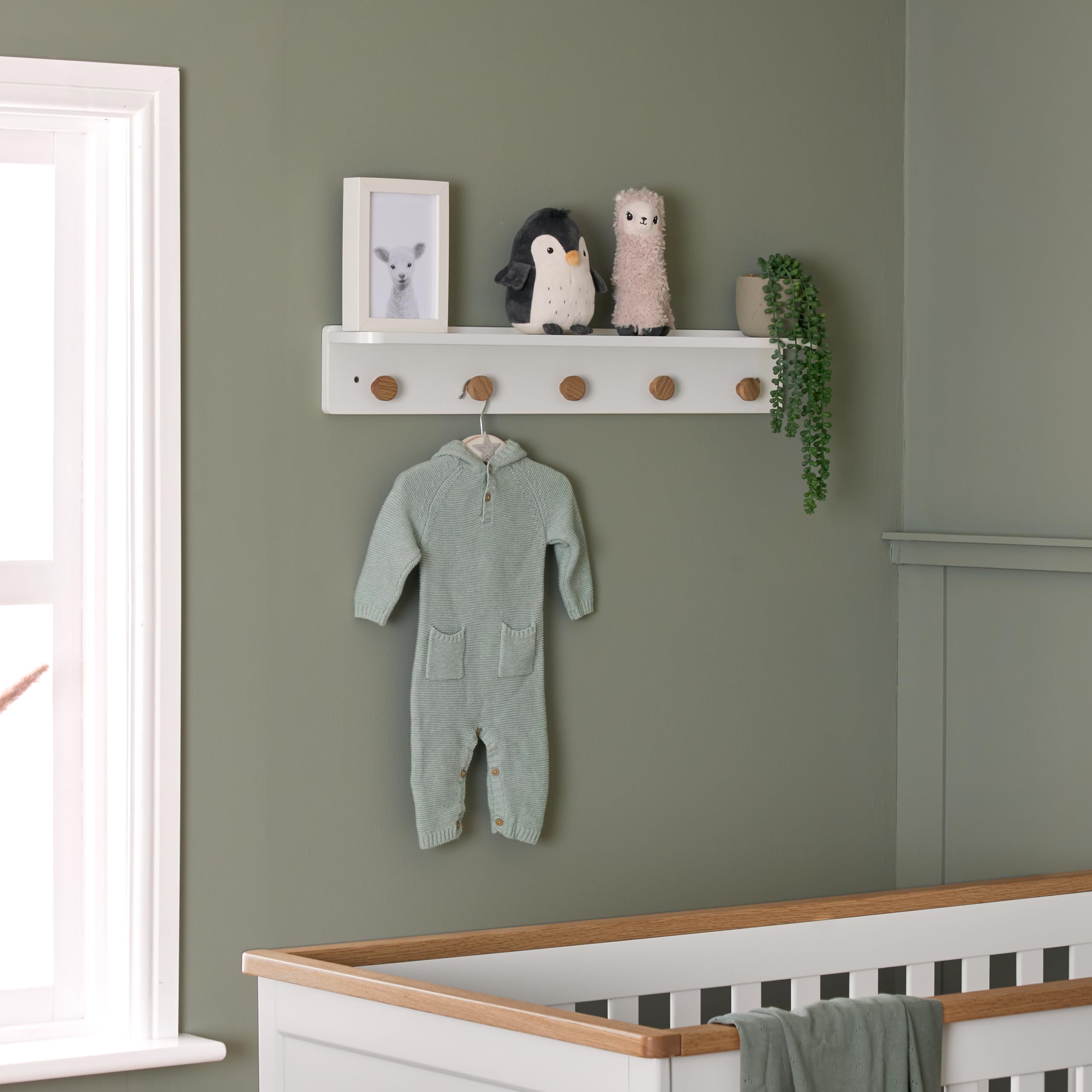 Obaby Orla Wall Shelf – White, Nursery Wall Storage Shelf for Toys, Books & Accessories