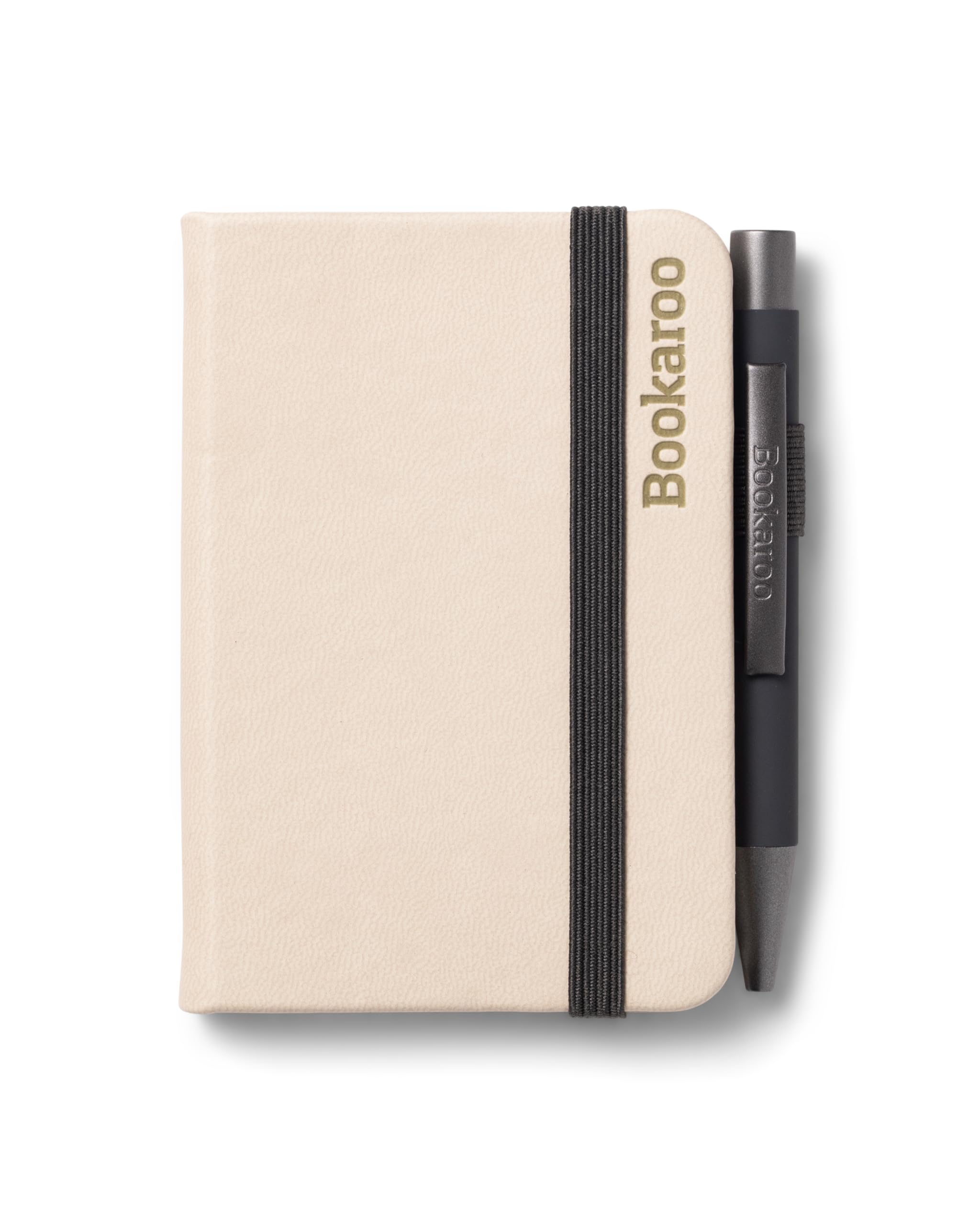 IF Bookaroo Notebook - A7 Pocket and Handbag size Notebook plus Black Ballpoint Pen, 192 pages - Cream