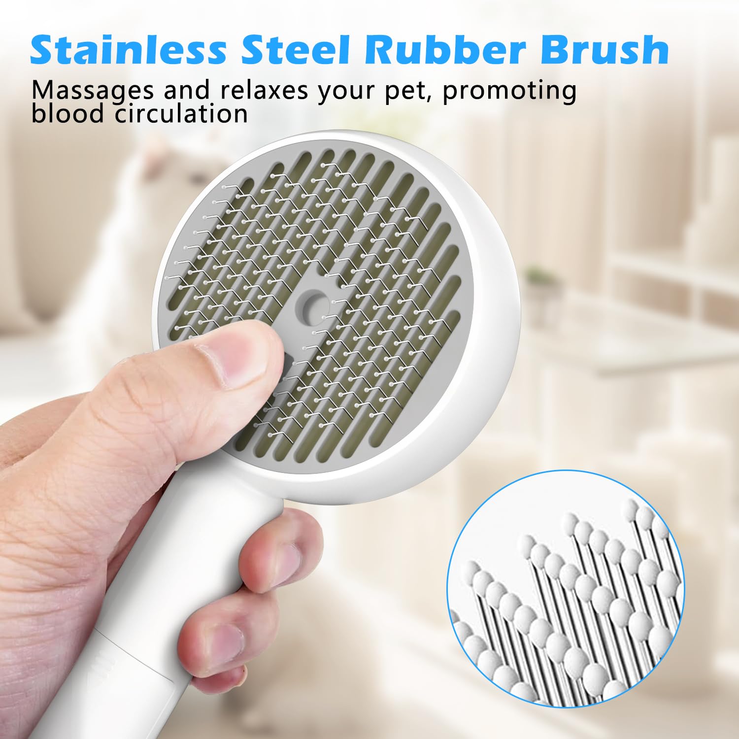 ALAFLY 4 in 1 Cat Steam Brush for Shedding Pet Grooming Brush with Self-Cleaning & Anti-Static - Image 4