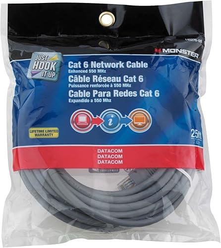 Monster Cable de red Ethernet Cat 6 de 25 pies