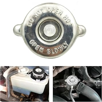 Pack-1 Radiator Cap, Stainless Steel Engine Seal Cover, 16 PSI Original Equipment Replacement, Durable Radiator Cover Assembly, Automotive Part, Compatible with Dodge, Jeep Silver