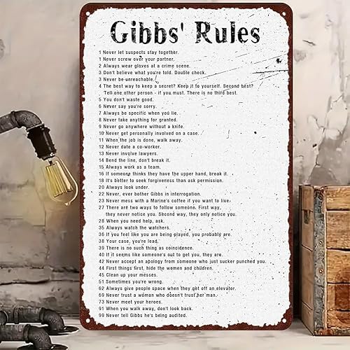 Miniatura 5 de Gibbs Rules - Letrero de metal inspirador con citas positivas, decoración de pared, póster retro para cafetería, bar, sala de estar, baño, cocina,
