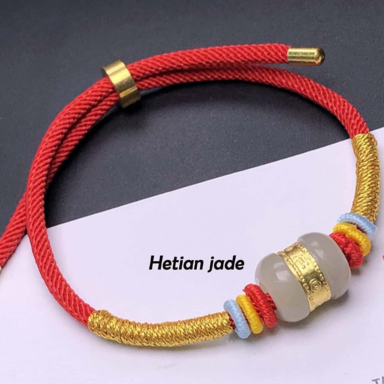 Pulsera de Riqueza Feng Shui, Pulsera de Cuentas de Jade, Pulsera Natural SS, Pulsera con Amuleto de la Suerte para Mujeres, Hombres, Pulsera de Hilo Rojo, Cristal para atraer Riqueza, DIN