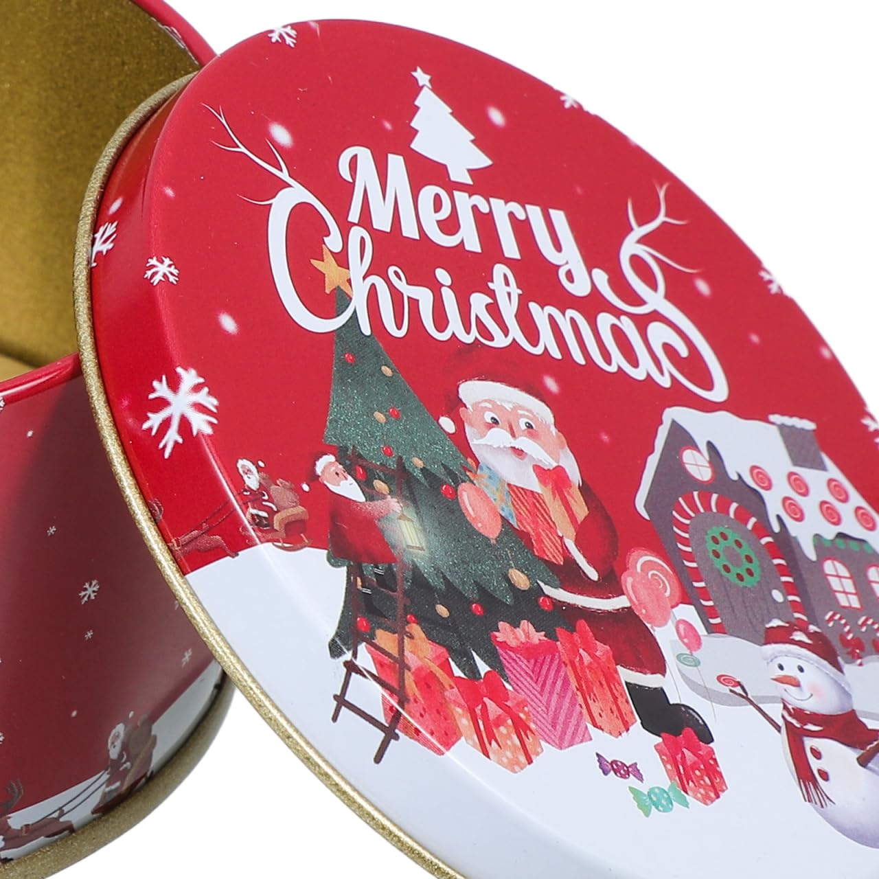 Healeved 12 StüCk Weihnachts Keksdosen Aus WeißBlech Kleine Geschenkboxen FüR Kekse SüßIgkeiten Und Pralinen Mini Aufbewahrungsboxen Mit Festlichem Design 3X3X1.8 Zoll