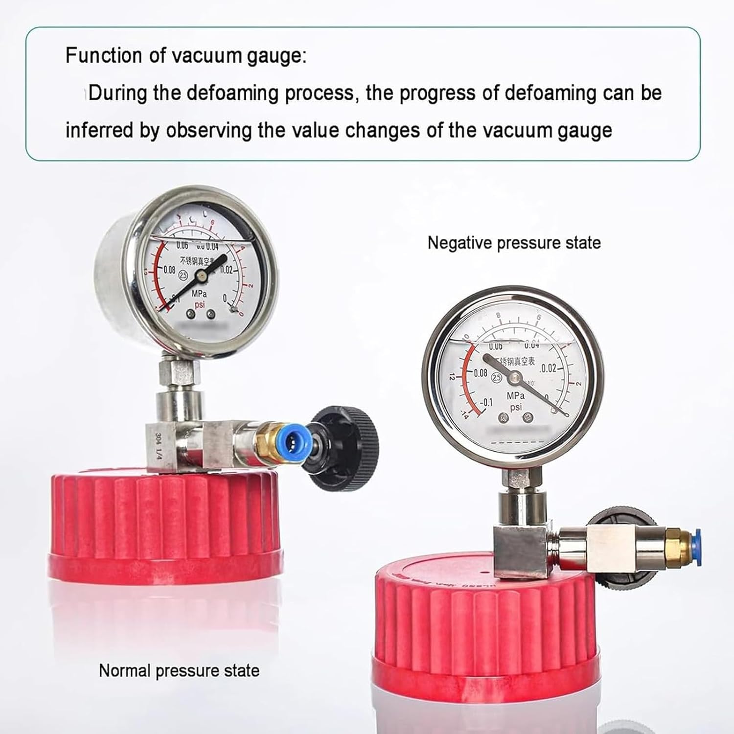 Vacuum Degassing Chamber, 250ml-2000ml Lab Degassing Chamber with Stainless Steel Vacuum Gauge, Quickly Eliminate Bubbles & Good Sealing, for Degassing Resin, Silicone and Epoxies