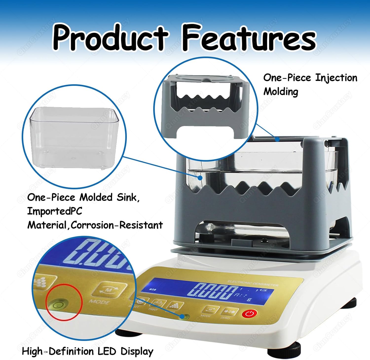 Professional Gold Testing Machine, Precious Metal Authenticity Tester, Laboratory Level Precious Metal Density Tester & Karat Detector, Metal Analyzer for Jewelry, Banks, Pawnshops B-300