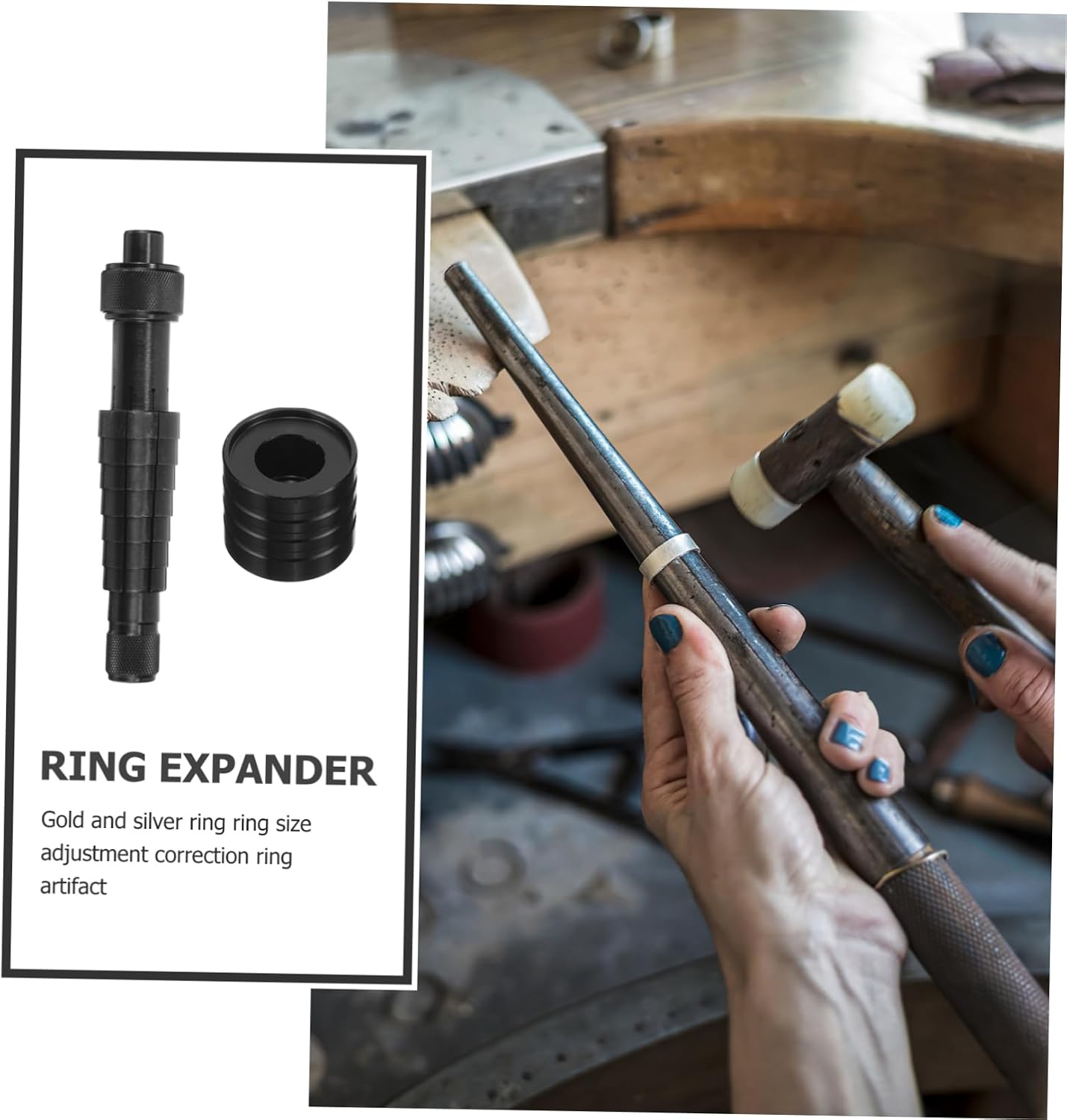 NUOBESTY Ring Stretcher Tool Ring Expander for Comfortable Wear Portable Ring for All Ring Types for Platinum