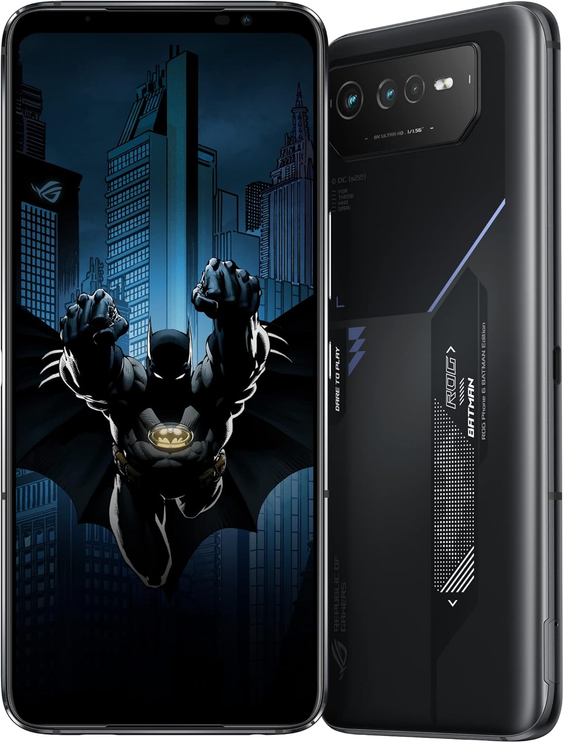 ASUS ROG Phone 6 Batman Edition 12 GB / 256 GB / Qualcomm Snapdragon 8+ Gen1 Octa Core / 6.78 inch Wide AMOLED Display 165 Hz / IPX4 / Android 12 / Phantom Black ROG6SB-BK12R256/A