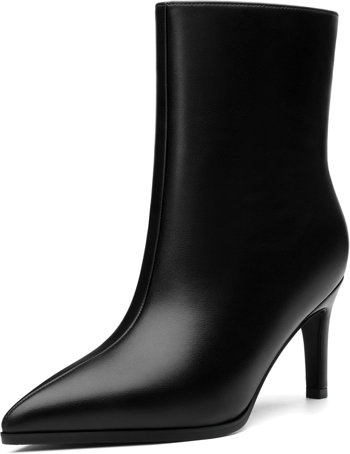 ROSERWISH Ankle Boots for Women Kitten Low Heel Pointed Toe Booties Casual Comfort Dress Short GoGo Boots 3-In Fall Winter Shoes