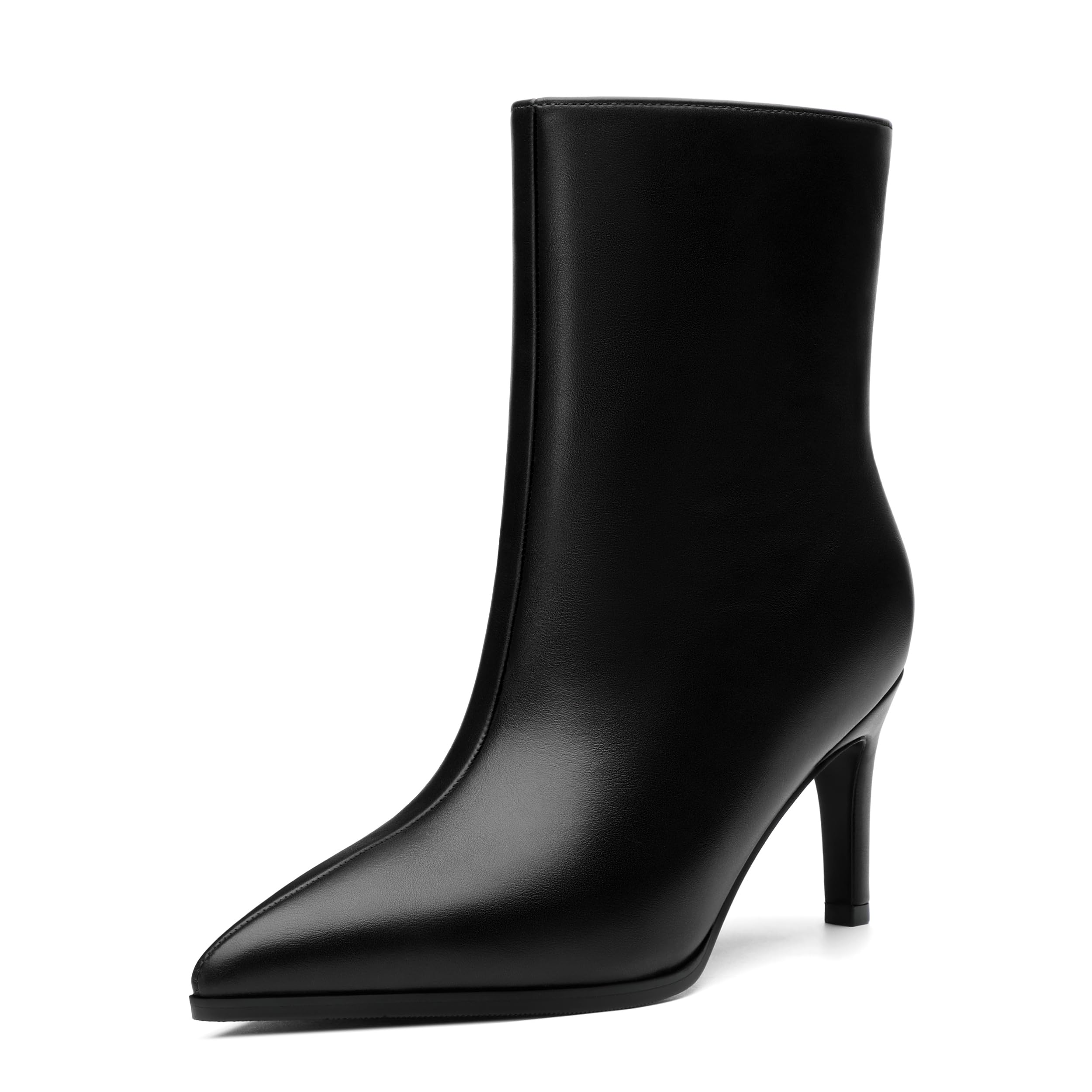 ROSERWISH Ankle Boots for Women Kitten Low Heel Pointed Toe Booties Casual Comfort Dress Short GoGo Boots 3-In