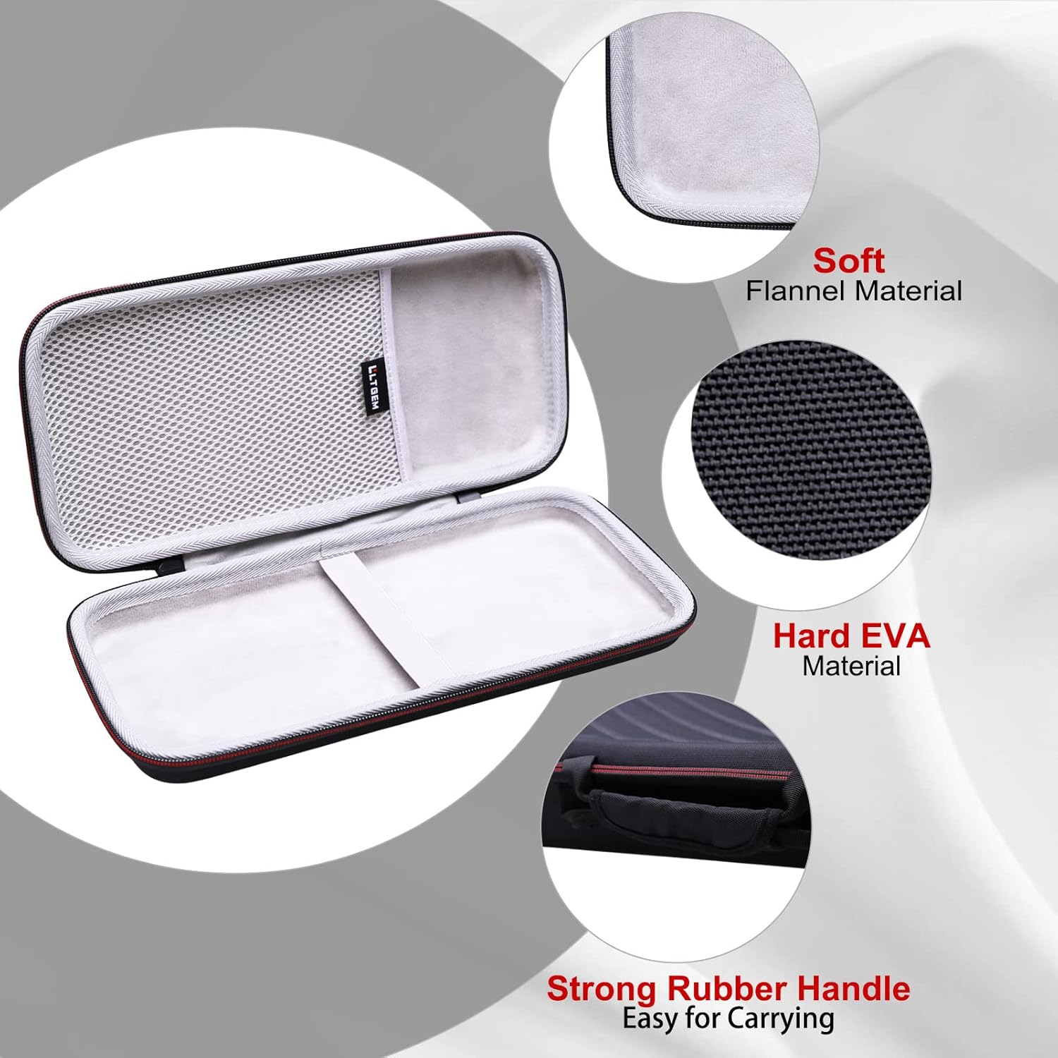 LTGEM Case Compatible with Apple Magic Keyboard with Touch ID ‎MXCK3LL/A MK2A3LL/A MK293LL/A, Office Travel Carrying Storage Bag - Black(Case Only)