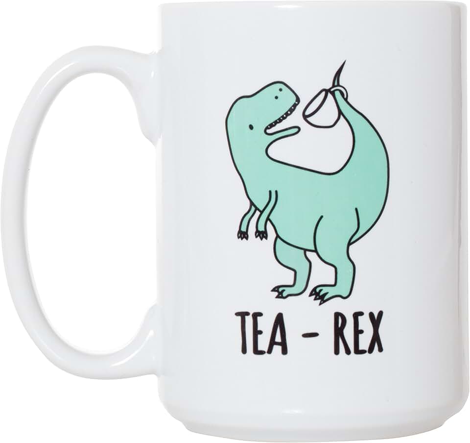 Artisan Owl Funny Tea Rex Tyrannosaurus Rex Mug – 15 oz Large Dinosaur Coffee Cup for Tea & Coffee Lovers – Hilarious Gift for Men, Women, & Dino Fans