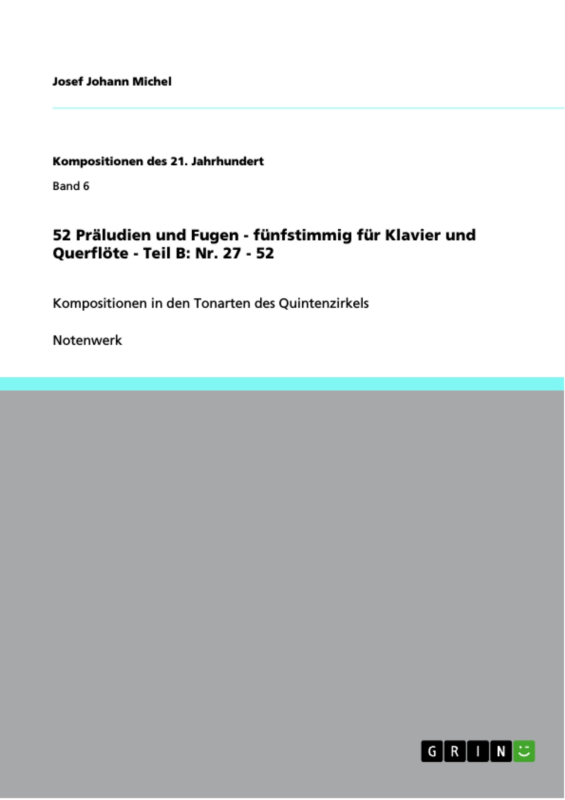 52 Präludien und Fugen cycle des quintes pour duo flûte et piano