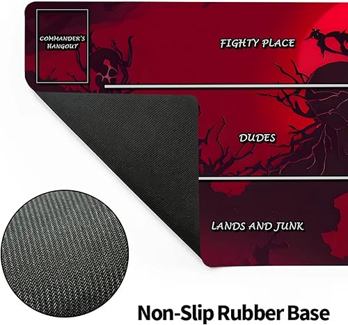 Miniatura 3 de MTG - Tapete de juego de 24 x 14 pulgadas, diseño de calavera TCG, con zonas para juego de cartas intercambiables, superficie de tela lisa, base de