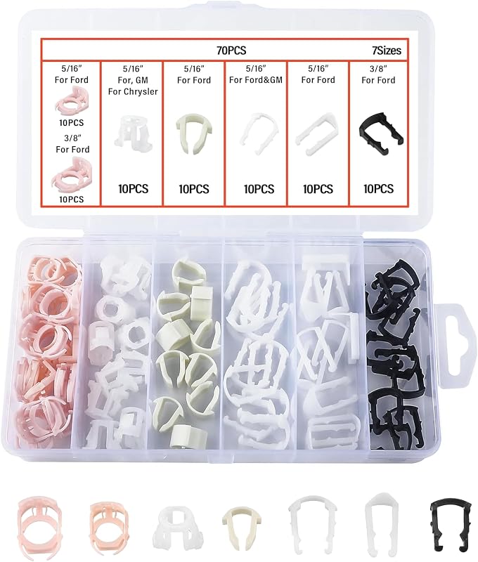 Kit de Presilhas de Retenção para Linha de Combustível Tioollev em Nylon – 70 unidades