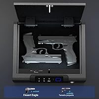 Vista 5 de Caja fuerte biométrica BILLCONCH para pistolas con 3 formas de desbloqueo por huellas dactilares, clave PIN digital y llave, caja fuerte para armas