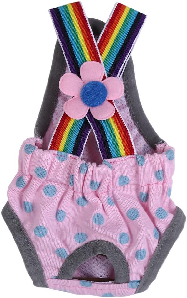 Dog Sanitary Pantie, Washable Female Dog Diaper Reusable Puppy Underwear Diaper with Adjustable Suspender for Girl Dog Teddy
