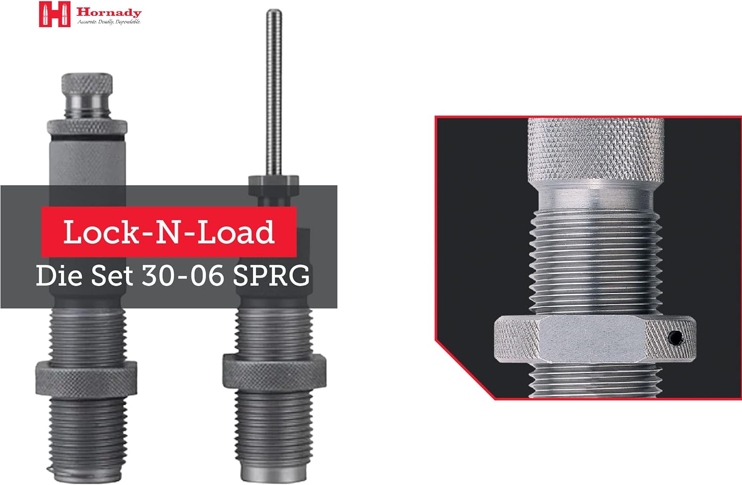 Hornady 546340 DIESET 2 30-06 SPRG Springfield Custom Grade Reloading DIE Set (Series I Two-Die Set) (.308)