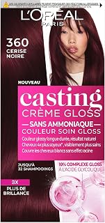 L'Oreal Paris - Semi-Permanent Tone in Tone Hair Colour - Glossy Care Colour - Ammonia Free - Casting Cream Gloss - Shade: Black Cherry (3.60)