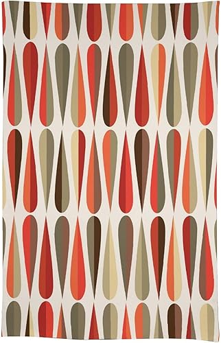 Miniatura 762 de Mantel floral hippie, diseño retro de los años 70, naranja, rosa, azul, floral, bohemio, estampado estético de margaritas, para fiesta, picnic