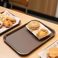 Vista 6 de Bandeja de comida rápida, paquete de 8 bandejas de plástico de 16 x 12 pulgadas, bandeja rectangular de café para cafetería, para restaurante