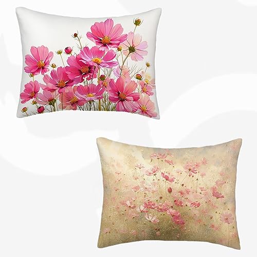 Set di 2 Federe Cuscini Divano Rosa, Cuscini per Divano