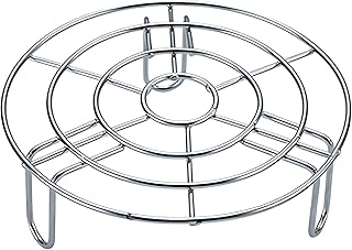 Cooling Rack with Legs Dia 6.3" Round Steamer Rack Stainless Steel Cross Wire Barbecue Carbon Baking Net Grill Pan Grate for Instant Pot/Pressure Cooker/Oven (Height 1.8",6.3"/16cm)