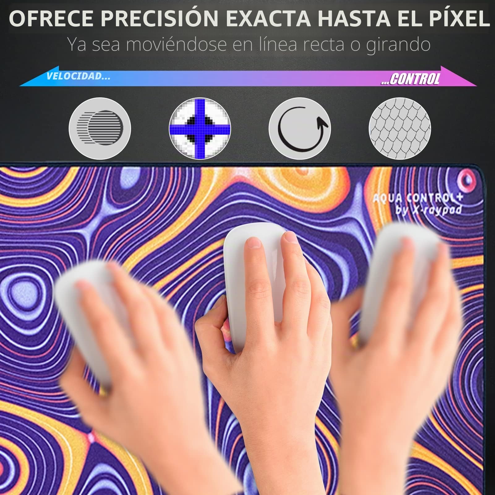 Alfombrilla de ratón para Juegos X-Raypad Aqua Control Plus Rob AC+, Ultra Alta precisión con Velocidad Capacidad de Control, diseñada para Jugadores Fps con Bajos requisitos de dpi