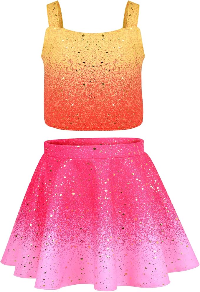 Conjunto de fiesta para niñas top y falda 2 piezas miniatura 2