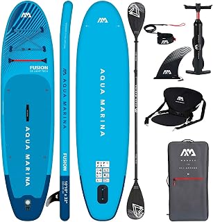 Aqua Marina Fusion 10'10" – Aufblasbares SUP Board Allround für Anfänger – Stand Up Paddle Board Komplettset – Limited Edition Blau