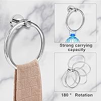 Vista 5 de Cilee Juego de 8 piezas de accesorios de baño de cromo pulido, barra de toalla de baño de 24 pulgadas, anillo de toalla, soporte para papel