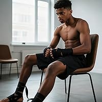 Vista 7 de Paquete de 2 vendas de boxeo para niños, elástico mexicano, vendaje elástico de compresión para muñecas, para MMA, protección de manos para guantes