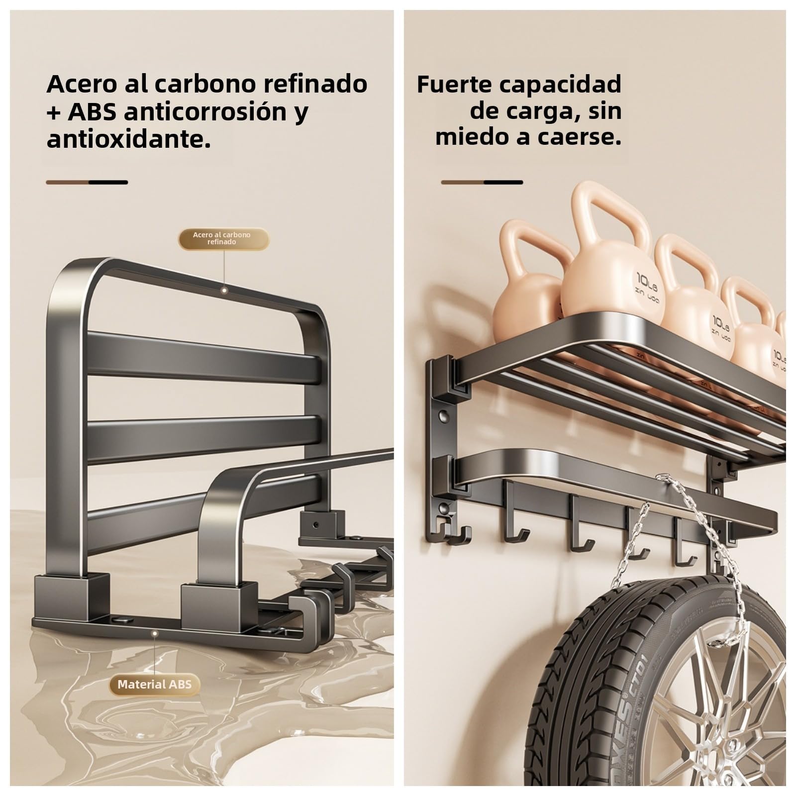 Toallero sin taladrar, toallero de baño Adhesivo, toallero de Pared con múltiples Ganchos, toallero de baño Cocina, 60 cm Gris