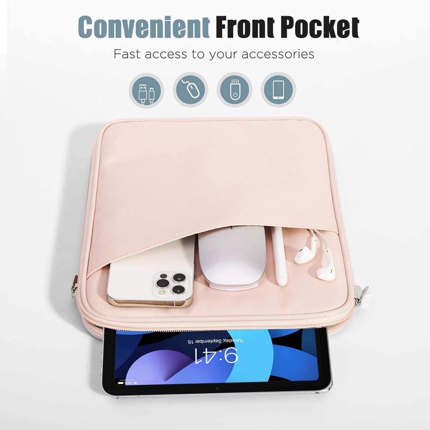TiMOVO 8-9 Inch Tablet Sleeve Case Compatible with iPad Mini 6, iPad Mini 5/4/3/2/1, Galaxy Tab A7 Lite 8.7/Tab A 8.0/Tab A 8.4, Fire HD 8 & 8 Plus 2020, Portable Protective Bag, Pink : Everything Else