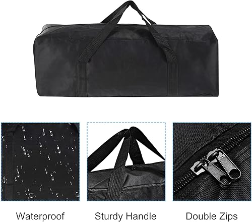 Miniatura 3 de PATIKIL Bolsa de repuesto para silla de campamento de 26 pulgadas, bolsa de lona plegable para viajes, campamento, color negro (26 x 7.8 x 8.7