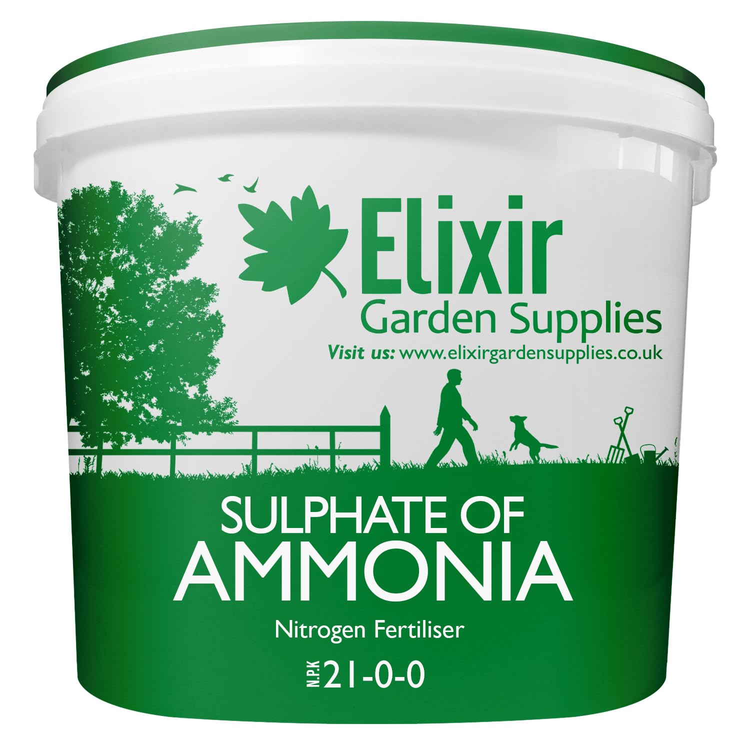 Elixir Gardens Ammonium Sulphate Fertiliser | NPK 21-0-0 | Available in qty from 1kg to 25kg | 5kg Supplied In a Bag | Treats 250sqm