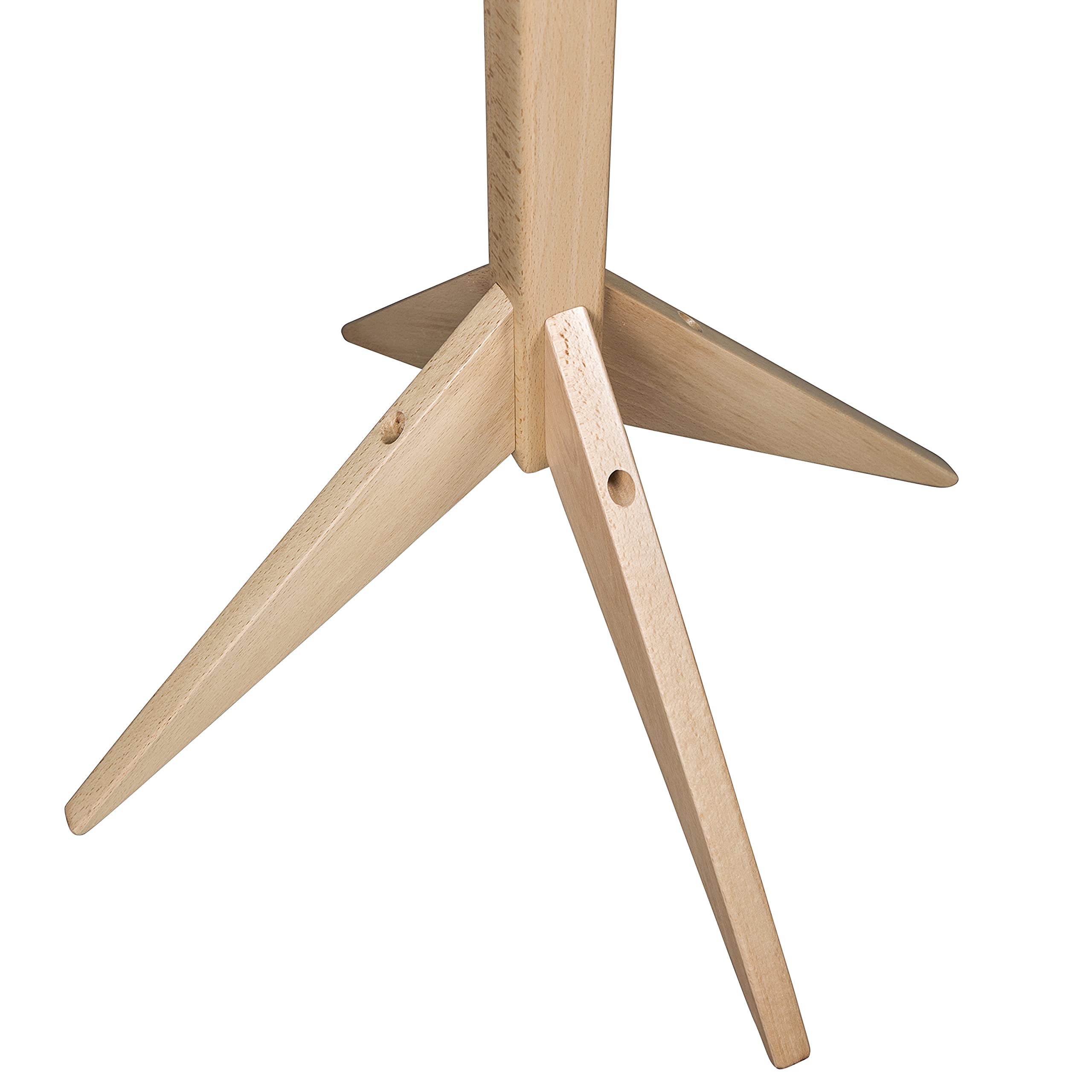 f32 Perchero de madera maciza – Perchero de pie (178 cm de altura) – Estable soporte para chaqueta con 8 ganchos de madera natural lacada