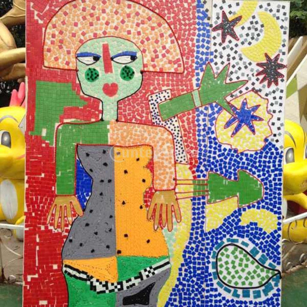 Fancyes 80pc Mosaic Tiles Matte Glass Mosaics for DIY Decoration,10pcs 40mm, red