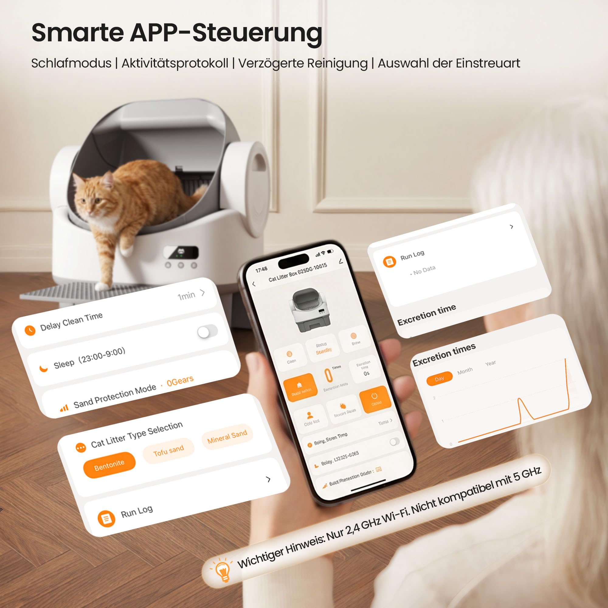 JUMMICO Automatisches Katzenklo, Selbstreinigend Mit Einklemmschutz & Sicherheitsfunktionen, APP-Steuerung, 12L Abfallbehälter (bis 15 Tage ohne Reinigung), Großraum Katzenroboter für Mehrkatzenhausha