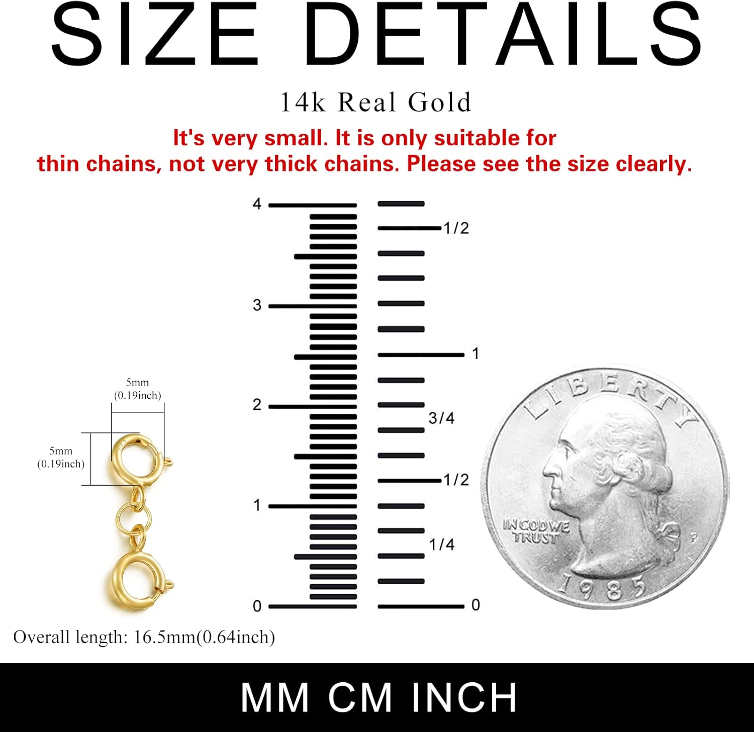 Real 14k Gold Lobster Clasp/Spring Clasp/S Clasp for DIY Necklace Bracelet Jewelry Making(Style 9)