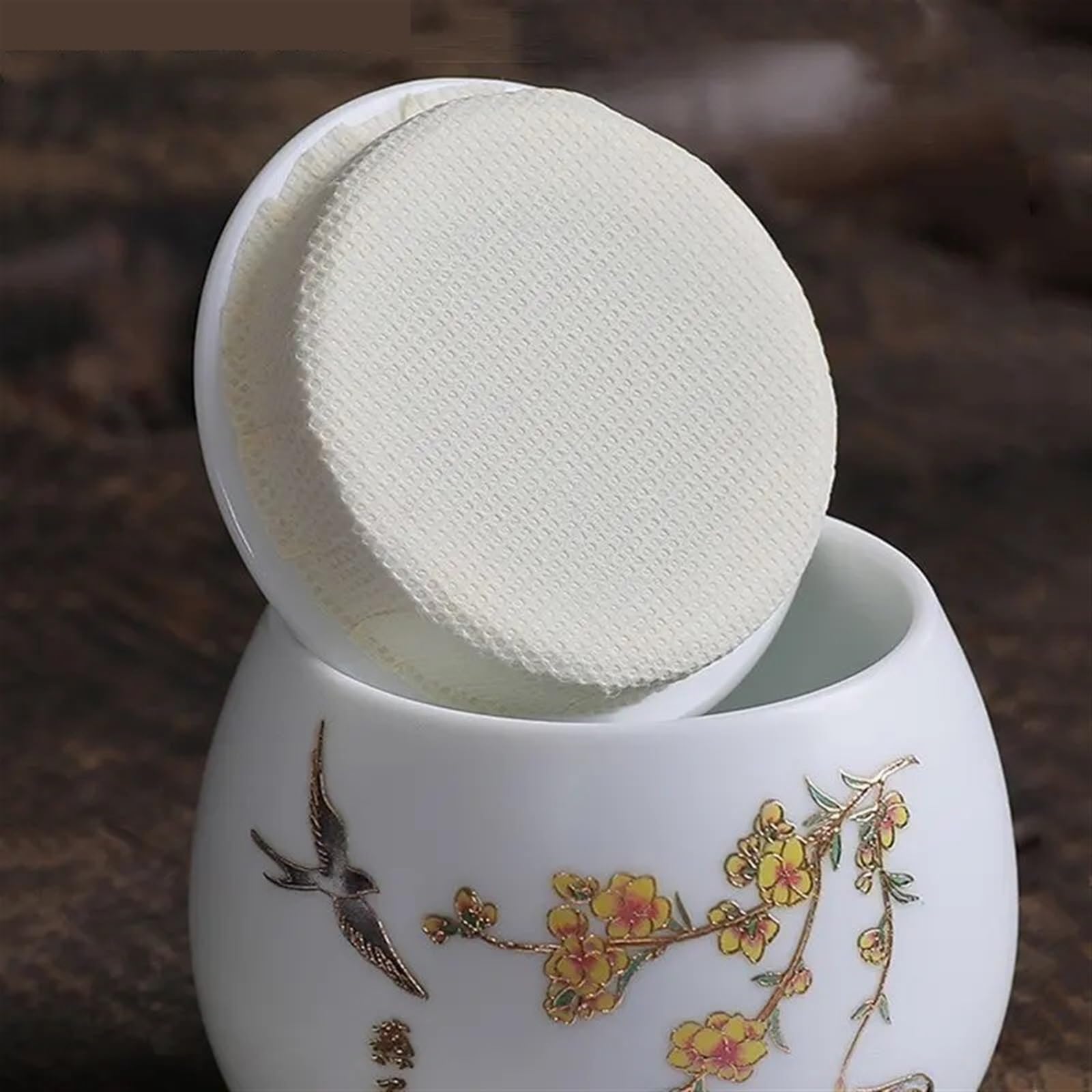 Caja de Te Carrito de té cerámica, lata almacenamiento multifuncional, tarro sellado porcelana, accesorios juego, contenedor cocina(D)