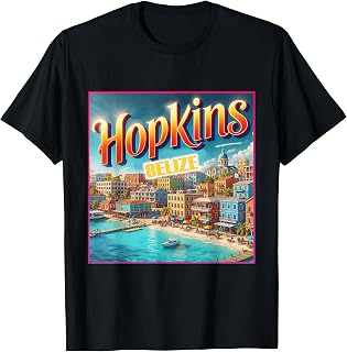 Hopkins Belize Shirt Family Trip Retro Beach Island Village T-Shirt