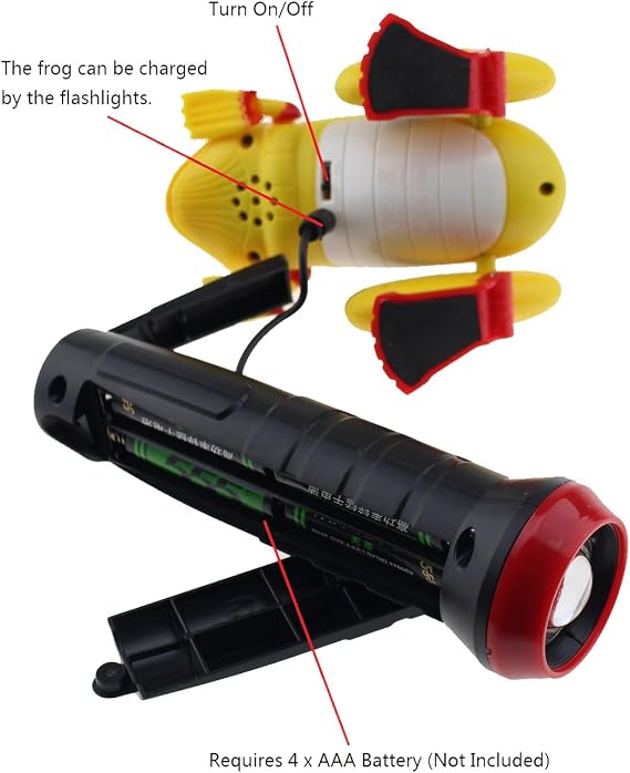 Tipmant Light Sensor Remote Control Frog RC Simulation Fake Animal Toy with Red Flashlights - Yellow